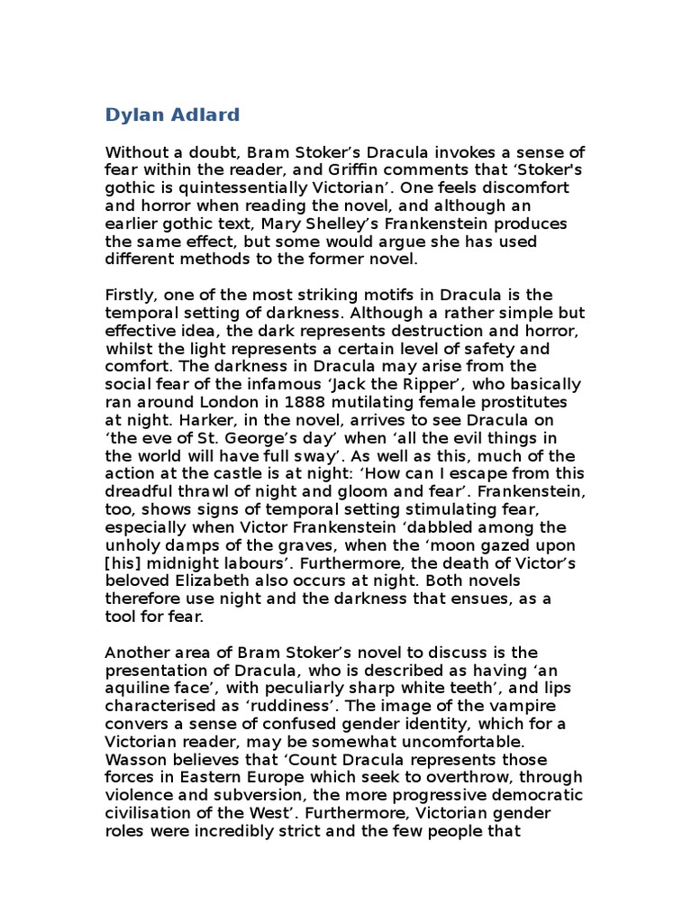 dracula essay