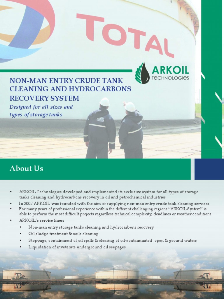 ARKOIL Technologies Oil Tank Cleaning PDF Oil Refinery Petroleum