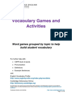 FCE Vocabulary Games and Activities