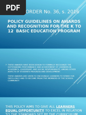 DepEd ORDER No 36 