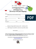 2016 Midwestern Regional Bda Conference DVD Order Form 1