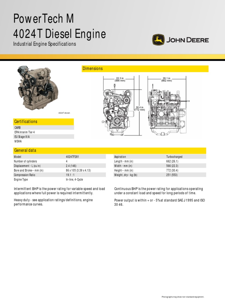 Ficha Tecnica Motor John Deere 4024tf281 PDF