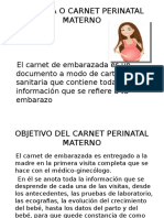 Cartilla o Carnet Perinatal Materno