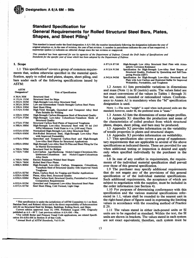 Astm a6 a6m 96b pdf pdf