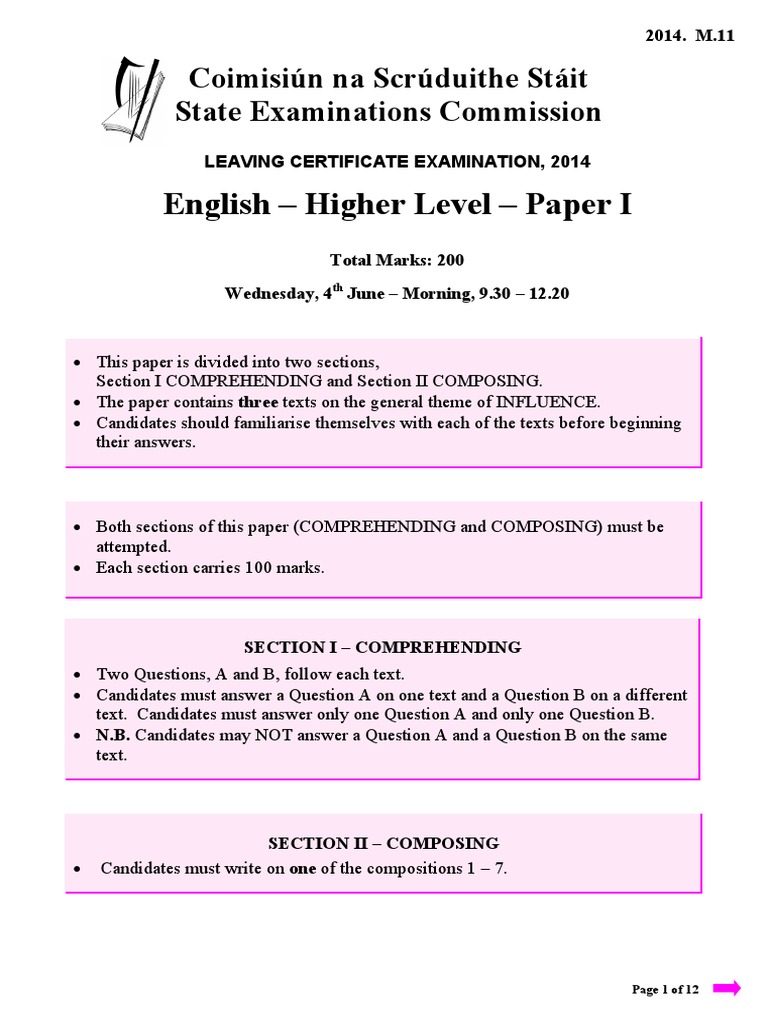leaving-cert-english-paper-1-2014-entertainment-general