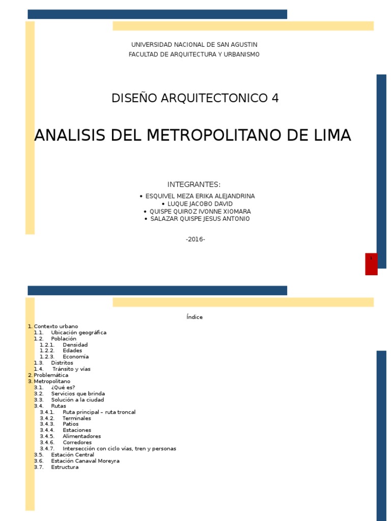 Análisis del Metropolitano de Lima | PDF | Lima | Transporte público