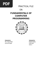 Fundamentals of Computer Programming: Practical File ON