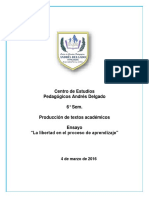 Ensayo. La Libertad en El Proceso de Aprendizaje PDF