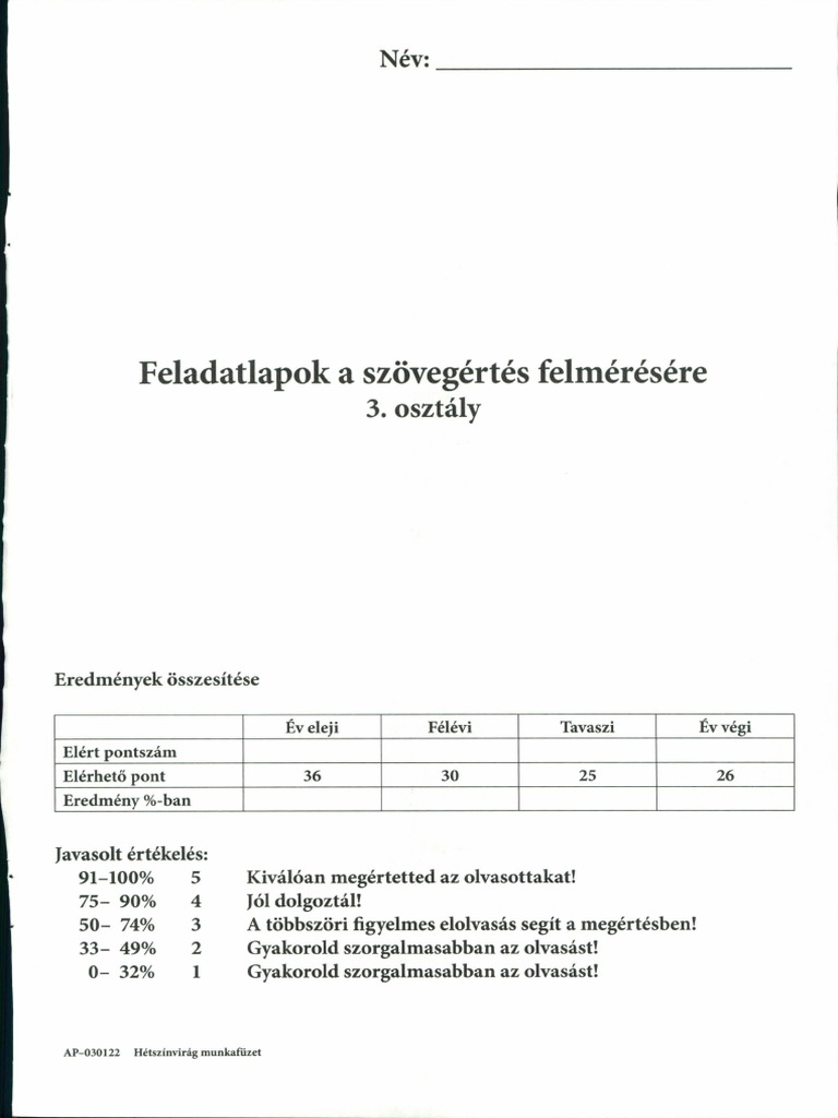 matematika felmérő 2 osztály ofi magyarul