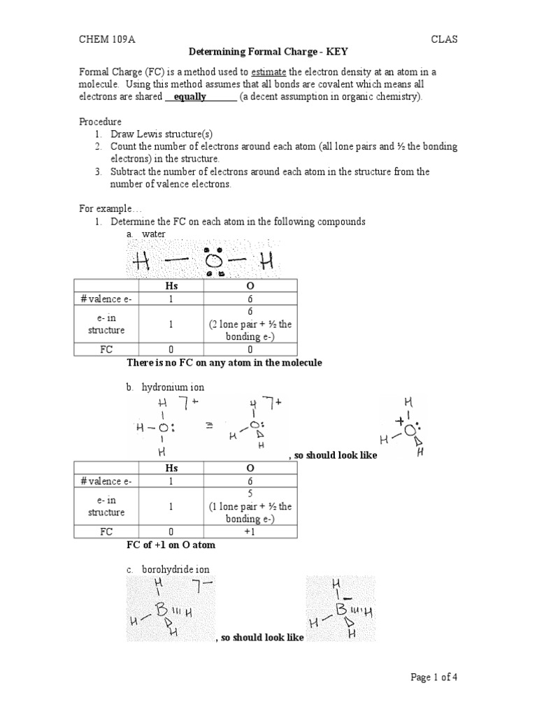 Determining Formal Charge - KEY | PDF