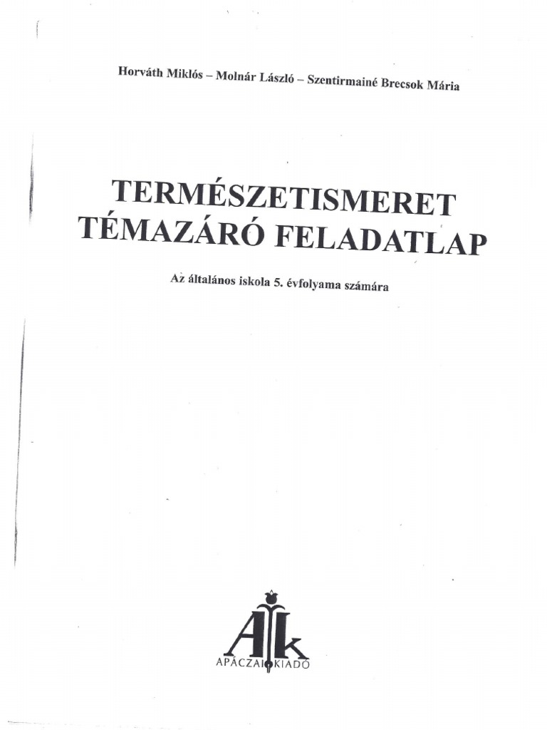 apáczai matematika felmérő 5 osztály pdf 2016