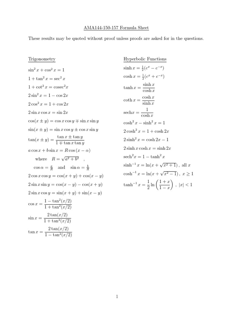 Formulas Ed | PDF | Sine | Trigonometric Functions