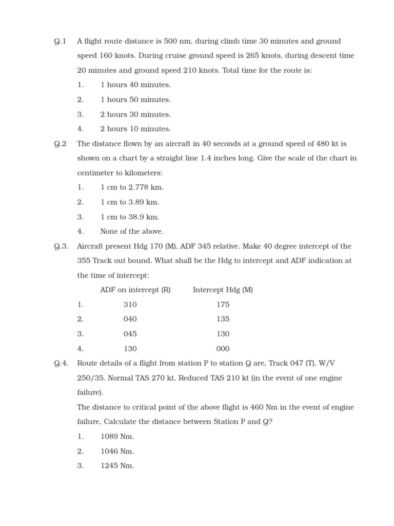 Navigation Test Paper (156 Q.) PDF Gyroscope Airspeed