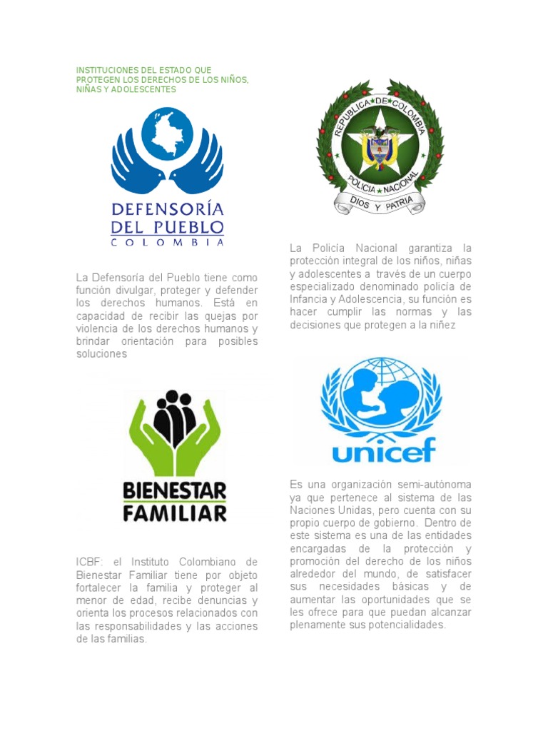 Instituciones Del Estado Que Protegen Los Derechos de Los Niños