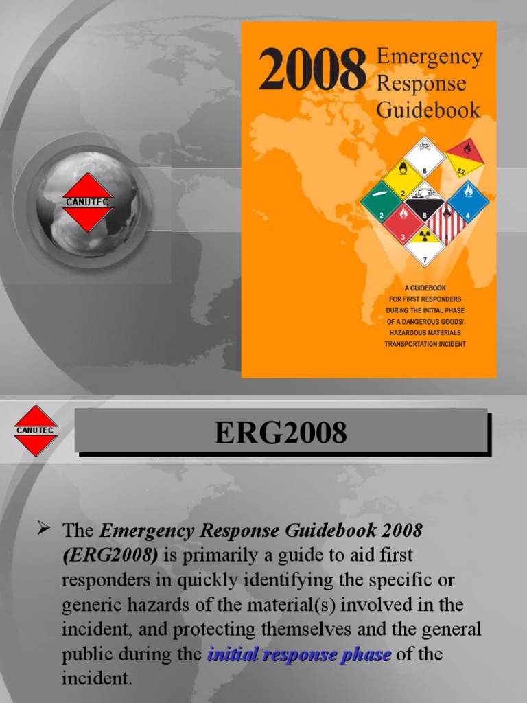 Emergency Response Guidebook PDF Dangerous Goods Chemical Substances