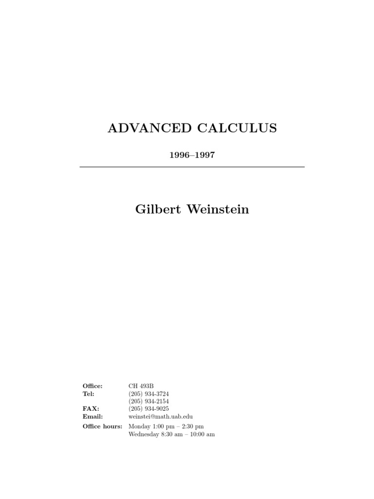 Advanced Calculus Course Overview | PDF | Real Number | Mathematical Proof