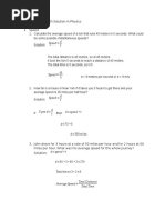 Worded Problems With Solution in Physics