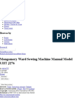 Mongomery Ward Sewing Machine Manual Model UHT J276