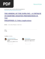 Acta Medica 11 The Sinking of The MV Doña Paz A Critique On Maritime Disaster Preparedness in The Philippines Policy Implications