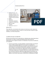 Determinacion Gravedad Específica