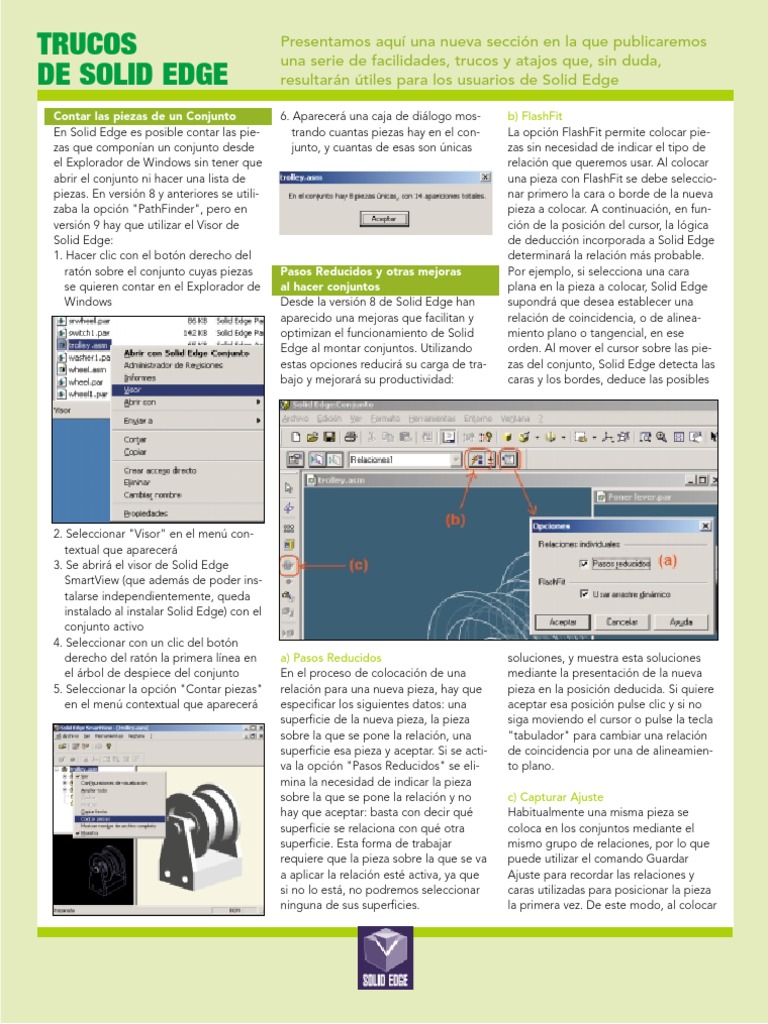Mejora en la gestión de piezas en Solid Edge | PDF | Point and Click ...