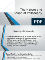 The Nature and Scope of Philosophy