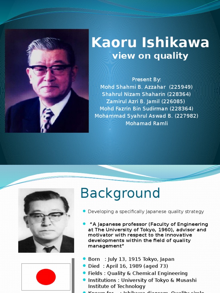 Kaoru Ishikawa View on Quality Chart Histogram