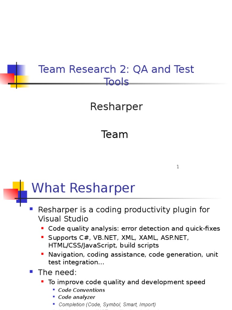 Resharper Proper Format Pdf Microsoft Visual Studio Unit Testing