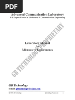 Advanced Communication Laboratory: Laboratory Manual Microwave Experiments