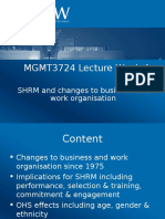 MGMT3724 Lecture Week 4 Changes to Business Work Org