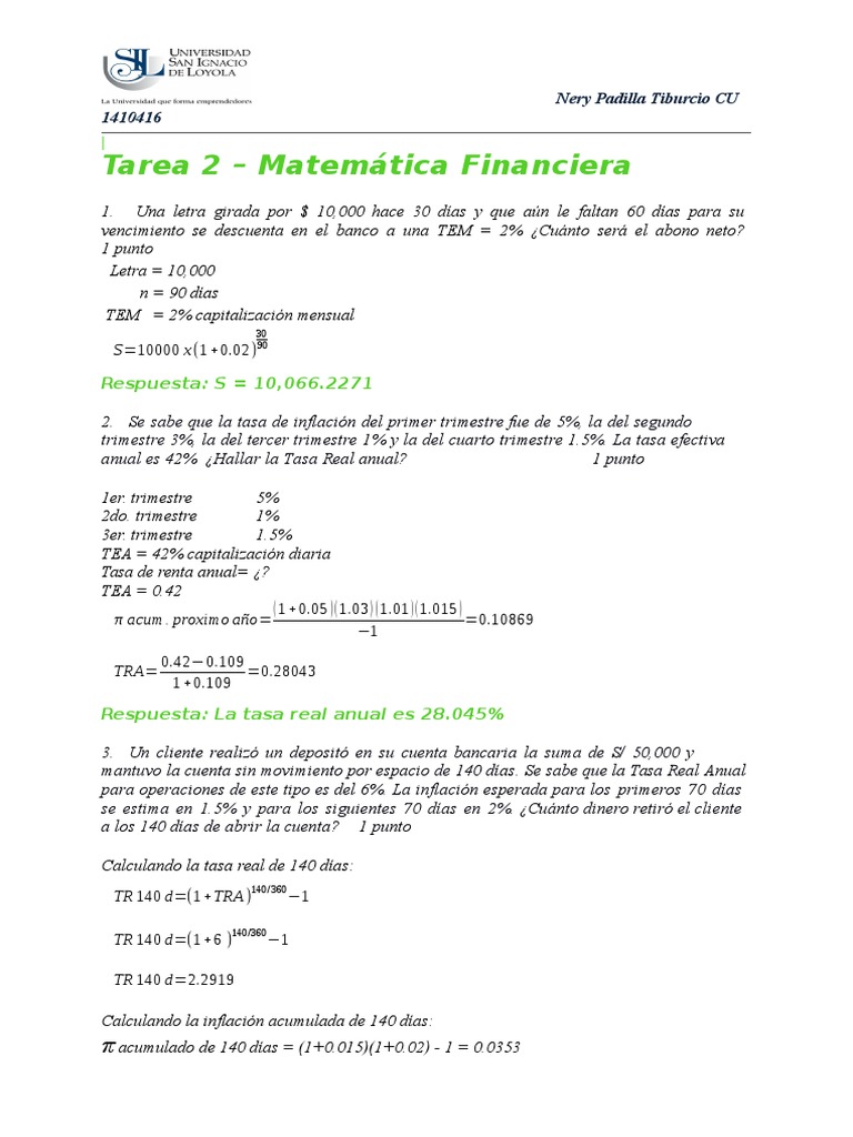 Cálculos de Matemática Financiera y Análisis de Tasas | PDF | Euro | Dinero