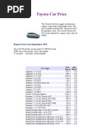 Toyota Car Price