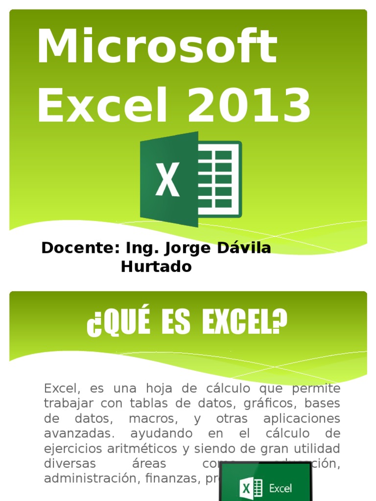 Introducción a Excel 2013 | PDF | Hoja de cálculo | Microsoft Excel