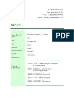 Resume of Azhari from Manggong Village