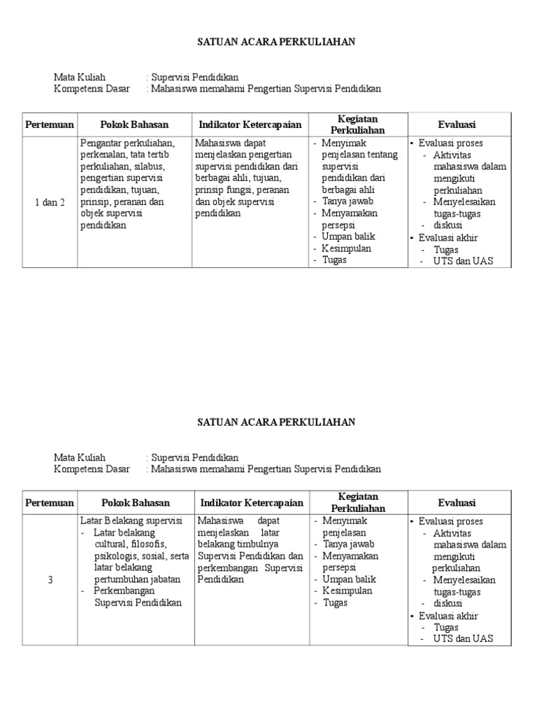 Sap Supervisi Pendidikan