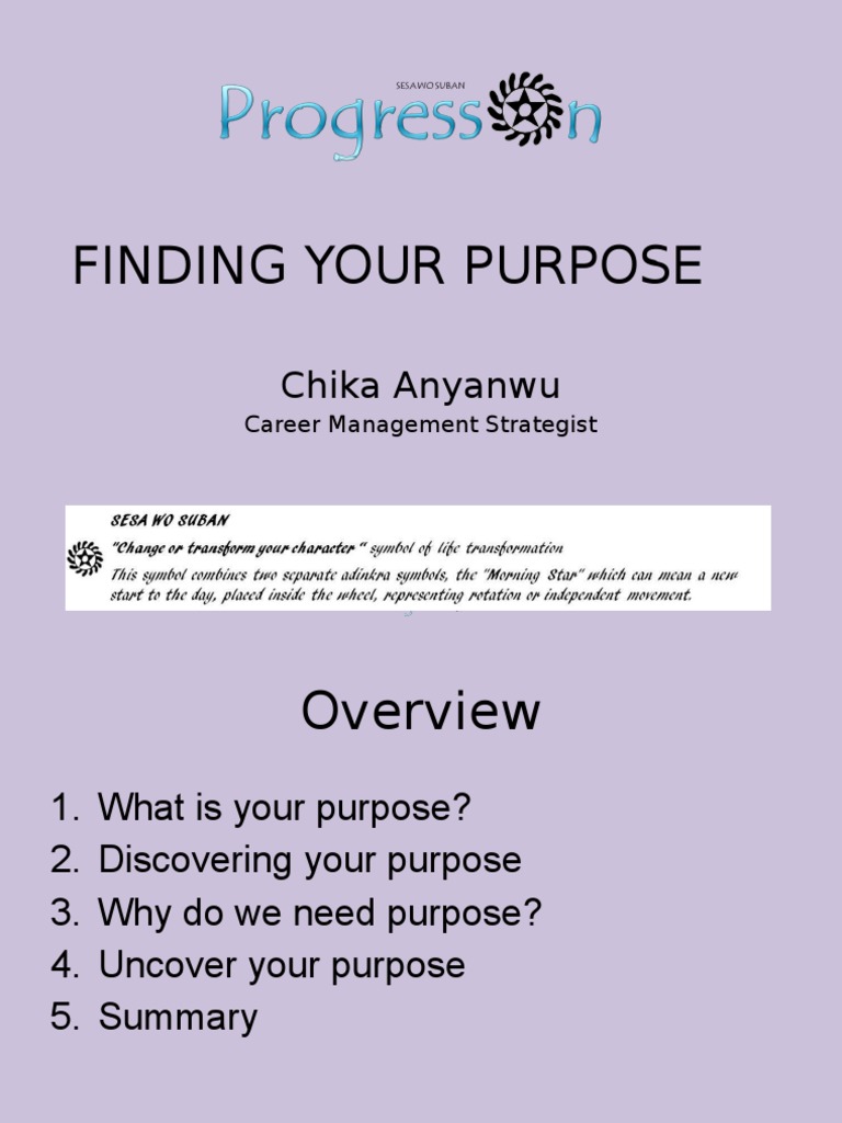 Finding Your Purpose Chika Anyanwu Pdf