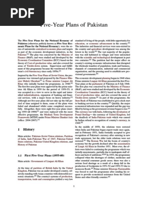 Five Year Plans Of Pakistan Pdf Government Of Pakistan Pakistan
