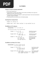 Factoring: Summary of Steps For Factoring A Polynomial