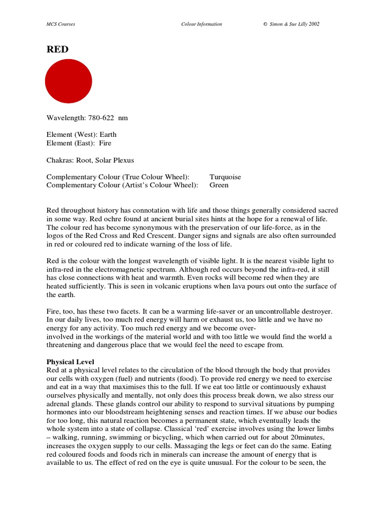 Colour Red | PDF | Red | Color