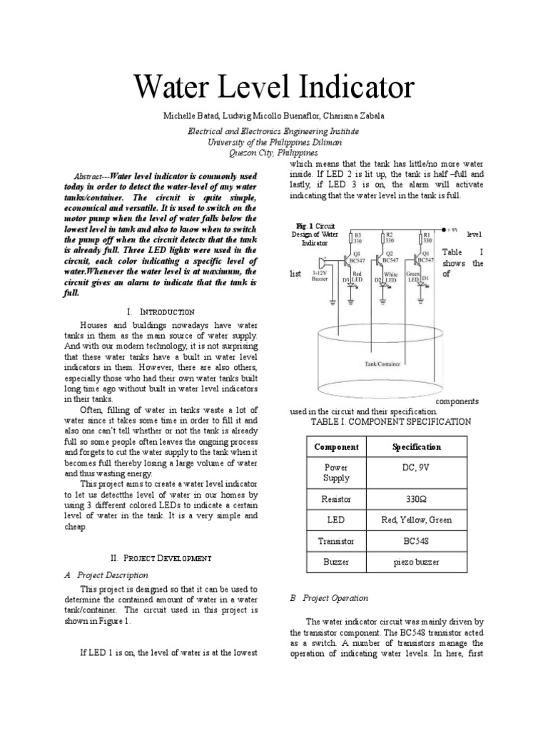 literature review on water level indicator