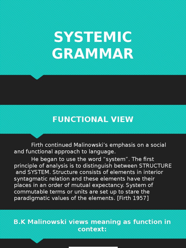 Systemic Grammar (Eng115) Powerpoint Presentation | PDF | Epistemology ...