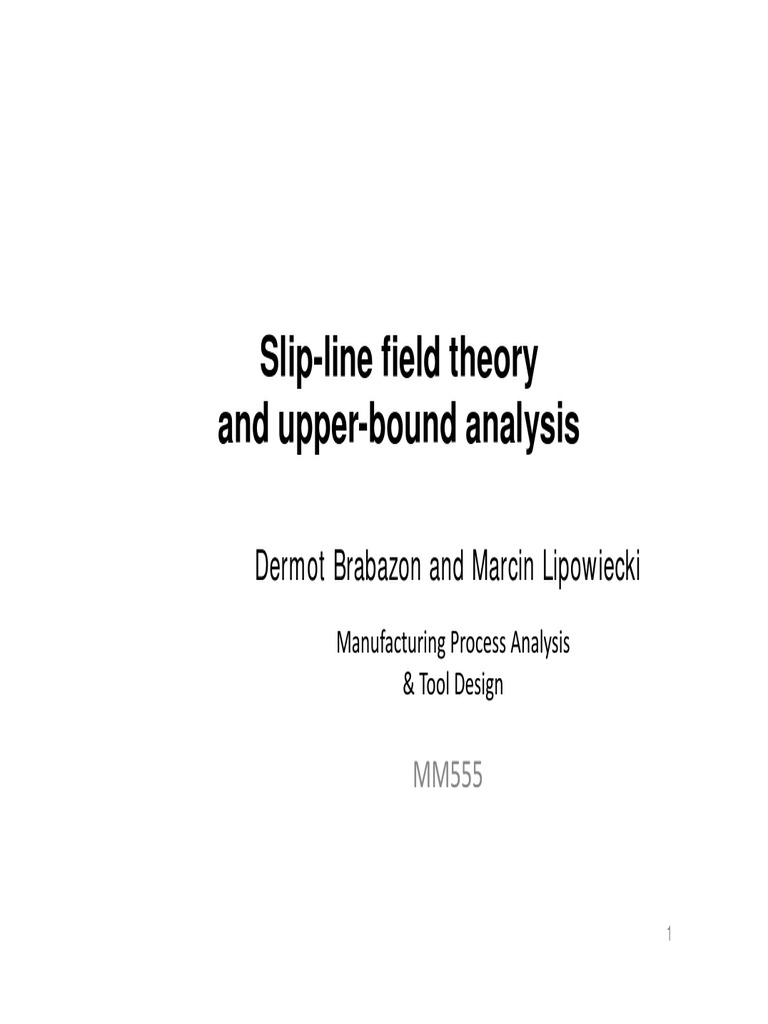 SlipLine Field Theory PDF Yield (Engineering) Stress (Mechanics)