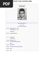 Biodata Tun Hussein Onn