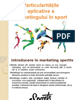 Particularitățile Aplicative a Marketingului În Sport