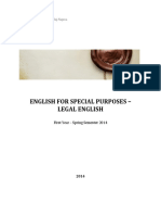 English For Special Purposes - Legal English: "Babeş-Bolyai" University, Cluj-Napoca