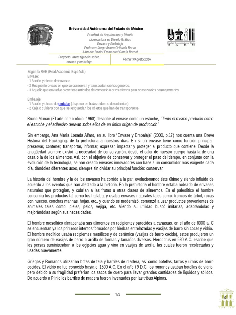 Evolución del Envase y Embalaje | PDF | Diseño | Producto (Negocio)