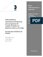 Instrumentos y Mecanismos Financieros para Programas de Cambio Climatico en America Latina