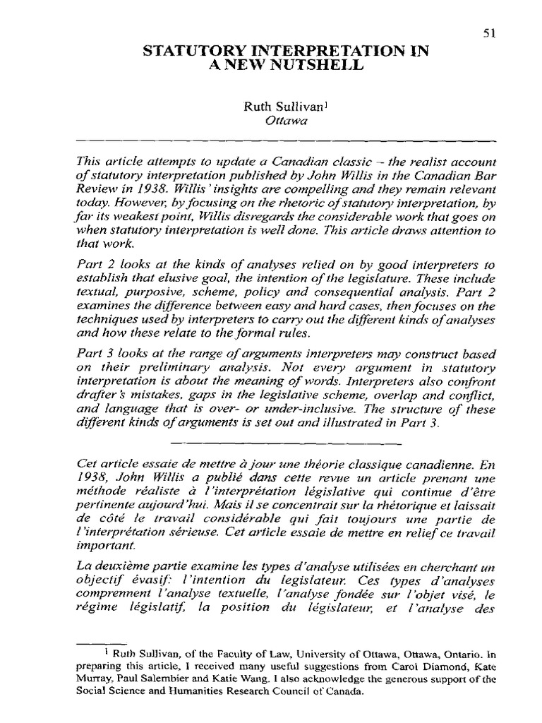 Modern Approaches to Statutory Interpretation | PDF | Statutory ...