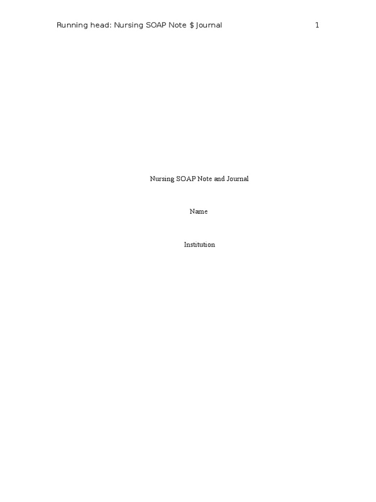 SOAP Note | PDF | Urinary Tract Infection | Diseases And Disorders