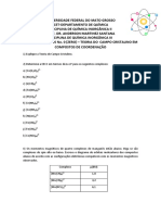 Lista 0- Revisao Teoria Do Campo Cristalino